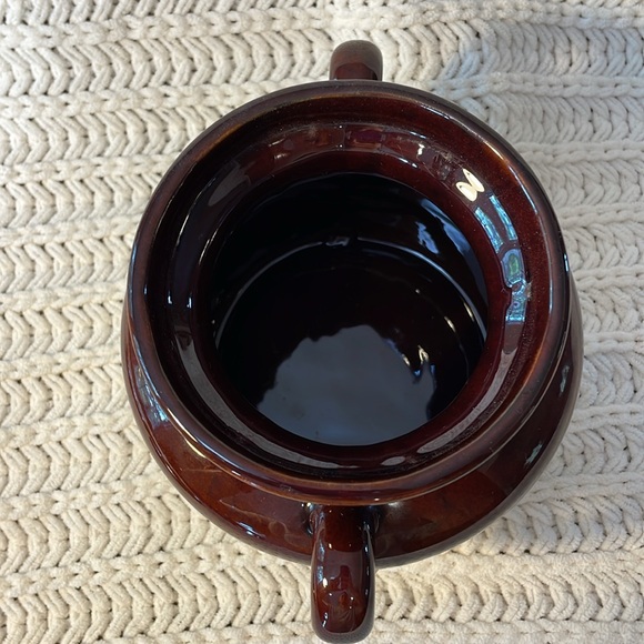 Vintage 1950s Marked McCoy Pottery Small Bean Pot With Lid (#341)w Side Handles - Picture 5 of 7